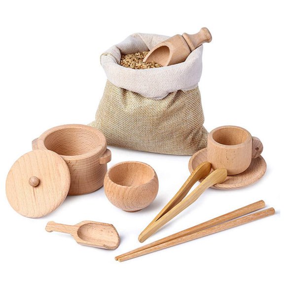 Maytalsory Train Children S Brain With Wooden Toys Cutlery Skills. They Can Use Set For Kids Brain Training Childrens Sensory Set