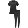 thumbnail image 3 of Ensemble de Blouses Médicales pour Femmes 2 Pcs, Uniforme d'Infirmière Extensible pour Jogging, Hauts Confortables et Pantalons Fuselés, 3 of 5