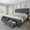 FULL-Gray, variant on Luku Stylish Upholstered Platform Bed with Storage Solutions and Solid Wooden Slats