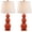 Orange, variant on SAFAVIEH Jayne 26 in. Grey Glass Table Lamp with Off-White Cotton Shade, Set of 2