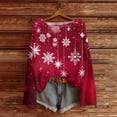thumbnail image 2 of Womens Knit Baggy Sweatshirt Christmas Crew Neck Oversized Sweater Pullover Dropped Long Sleeve Tops with Prints (M, Wine), 2 of 4