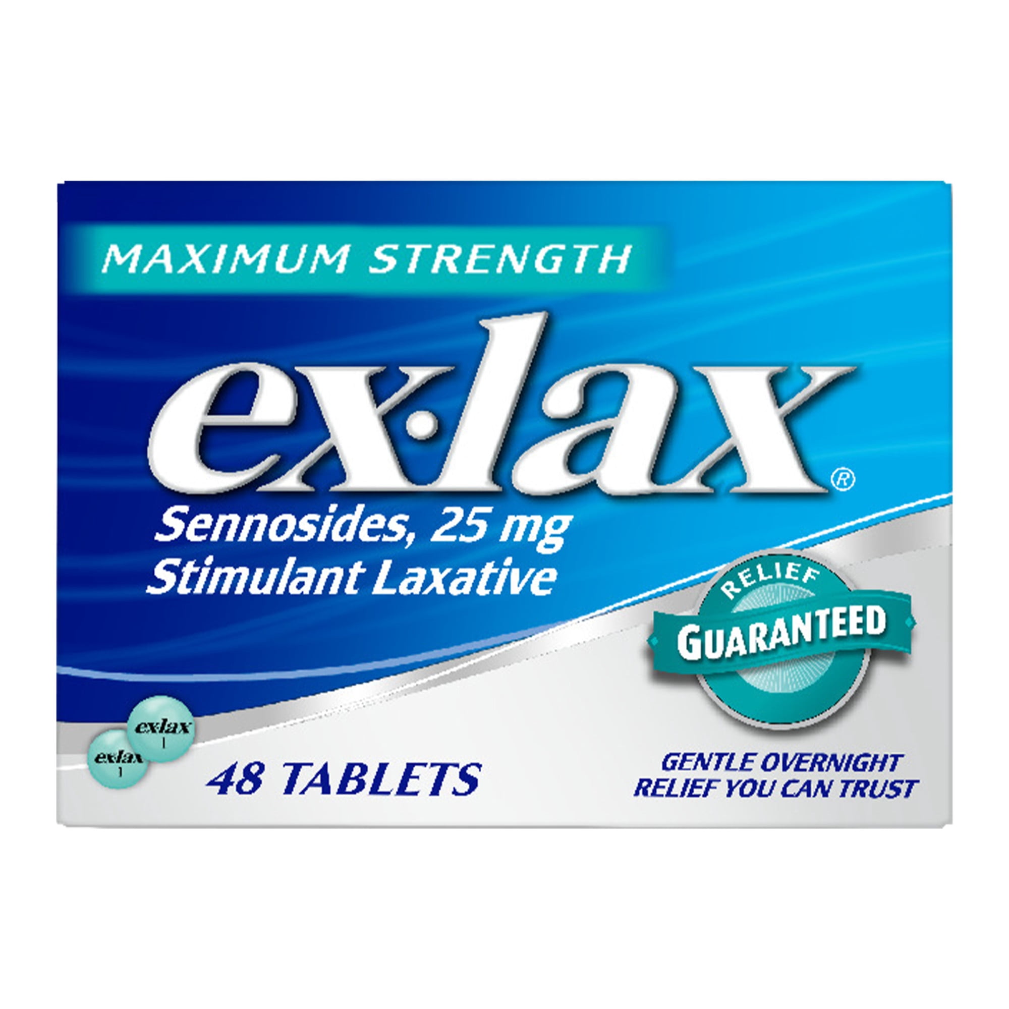 Ex-Lax Maximum Strength Stimulant Laxative Constipation Relief Pills for Occasional Constipation - 48 Count