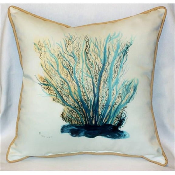 Betsy Drake HJ703 Blue Coral Art Only Pillow 18''x18''
