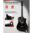 thumbnail image 7 of Moukey Beginner Guitar Kit, Acoustic 38 inch Complete Starter Bundle for Kids and Adults w/ Gig Bag, Strap, Extra Strings, Black, EAG-100, 7 of 7