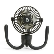 Munchkin® Multi-Use Rechargeable Stroller Fan, 4 Speeds, LED Lights and Flexible Legs, Black, Unisex