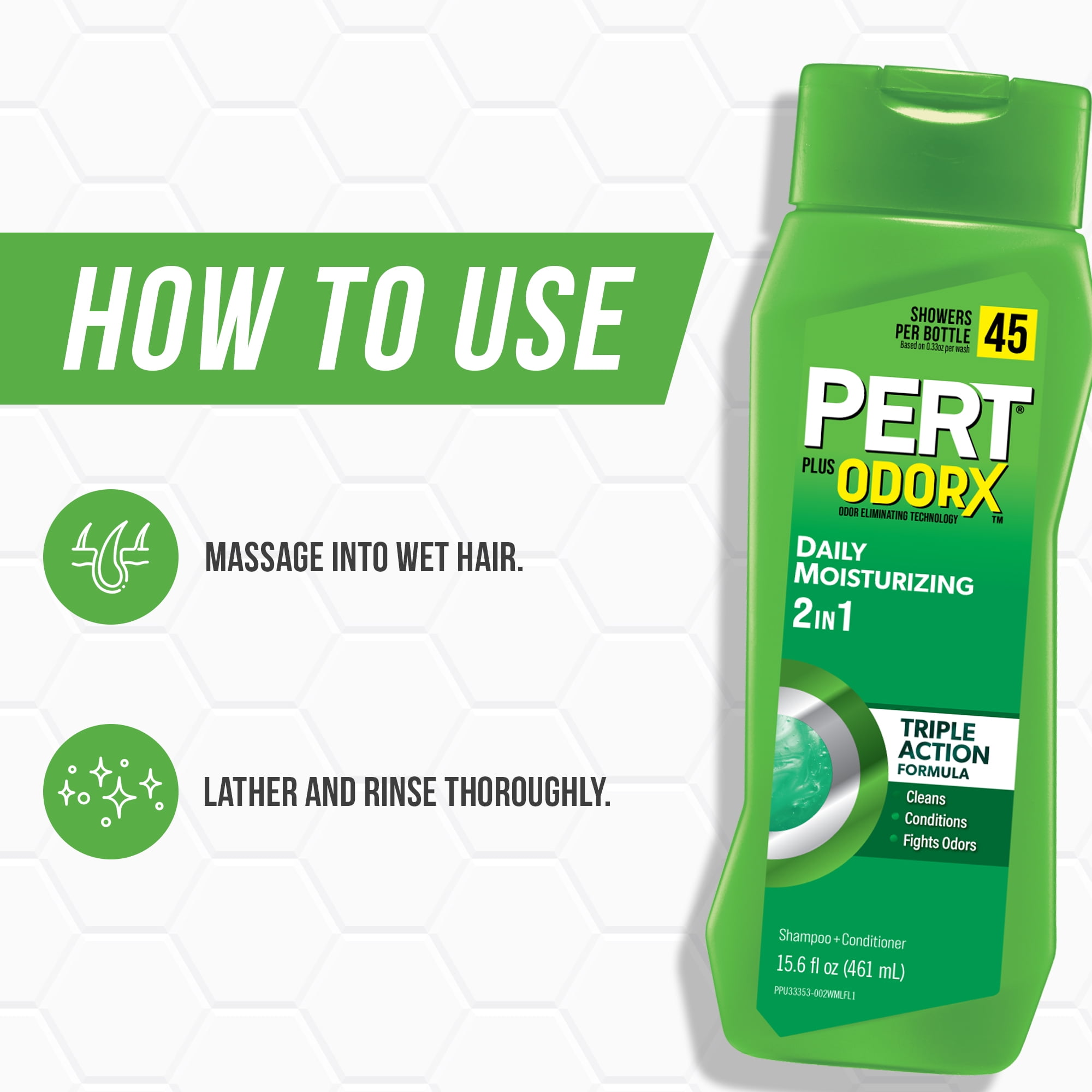 Pert 2-in-1 Complete Clean Shampoo & Conditioner, for All Hair Types, 15.6 fl oz