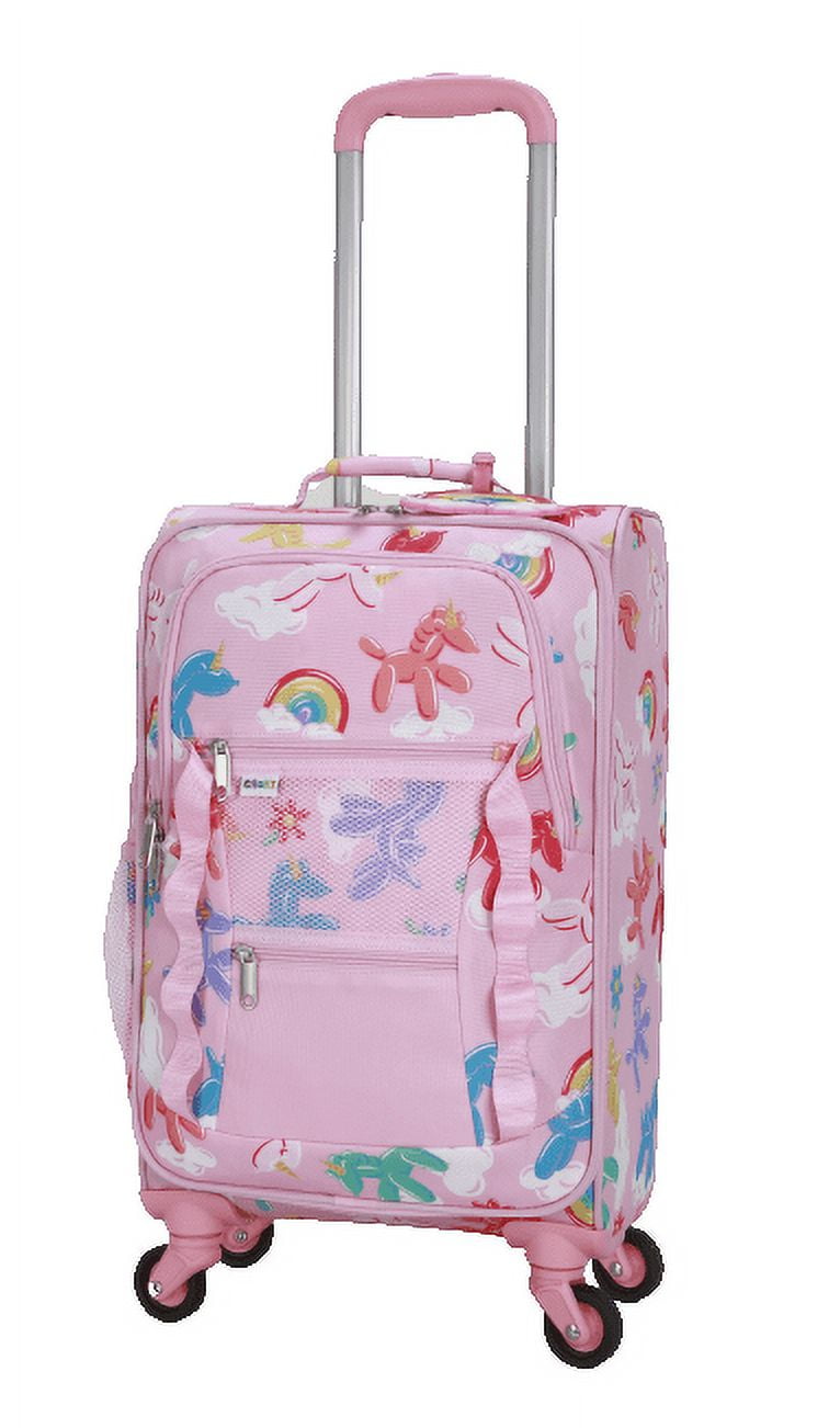 CRCKT 3 Piece Miss Popular 21-inch Softside Carry-On Luggage with Packing Cube and Luggage Tag, Miss Popular Balloon Animals