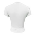 thumbnail image 4 of Women Slim V Neck Short Sleeved T Shirt Solid Color Sexy, 4 of 6