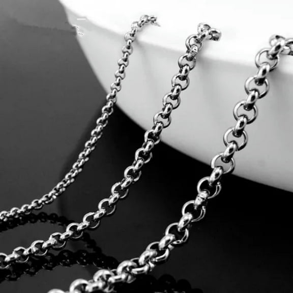 Wholesale 5/10M In Bulk Factory Round Rolo DIY Chains Stainless Steel 3/5/6/8mm