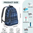 thumbnail image 5 of Blue and Black Checkered Pattern Backpack for School, Cute School Bag with Adjustable Shoulder Straps and Padded Back, 16.9"x12.6"x5.9", 5 of 5