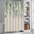 thumbnail image 3 of Green Branch Fabric Shower Curtain Spring Leaves Washable Shower Curtains for Bathroom, Waterproof Bath Curtain with Hooks Home Decor 72x72in, 3 of 8