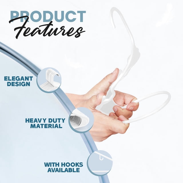 Utopia Home 100-Pack White Plastic Hangers with Hooks – Durable & Space-Saving