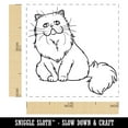 thumbnail image 2 of Gentle Persian Cat Self-Inking Rubber Stamp Ink Stamper - Blue Ink - Small 1 Inch, 2 of 7
