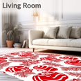 thumbnail image 2 of ODIKA 6'x9' Machine Washable Non-Slip Area Rug, North Pole Striped Treat Entrance Hearth Decoration High Traffic Rug with Pad, Red, 612786, 2 of 8
