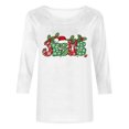 thumbnail image 4 of Aofany Women's Merry Christmas Shirts Xmas Graphic Cute 3/4 Sleeve Crewneck Tees Tops, Christmas Gifts, 4 of 5