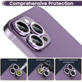 thumbnail image 2 of for iPhone 14 Pro 6.1 inch /14 Pro Max 6.7 inch Camera Lens Protector, Set with Diamonds Bling Camera Cover Tempered Glass for iPhone 14 Pro Max /14 Pro [Perfectly Fit] - Diamond Purple, 2 of 5
