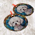 thumbnail image 3 of Bichon Frise: -Style Christmas Ornament - Made With Real Glass, Holiday Keepsake, Xmas Tree Hanging Decoration, Seasonal Gift Idea, Collectible Ornament 2025 Christmas Tree Decorat, 3 of 5