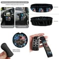 thumbnail image 6 of Yuyamidu 15 PCS Boa Car Seat Covers Set American Flag Steering Wheel Cover Seat Belt Pads Trash Bin Air Vent Storage Organizer Rear View Mirror Cover Coasters Key Chain, 6 of 7
