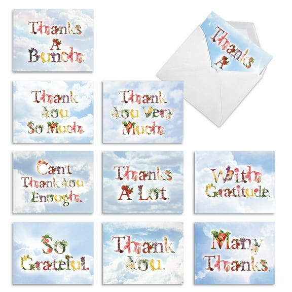 10 Thank You Cards Pack - Thanks A Bunch