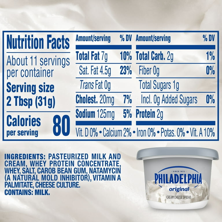 Philadelphia Cream Cheese Original Nutrition Facts Philadelphia Cream Cheese Original Nutrition Facts