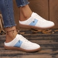thumbnail image 2 of IEMIEMIEM Backless Trainers for Women Slip-On Mule Sneakers Breathable Open Back Lace-Up Casual Walking Shoes Retro Tennis Shoes 7 wide, 2 of 6