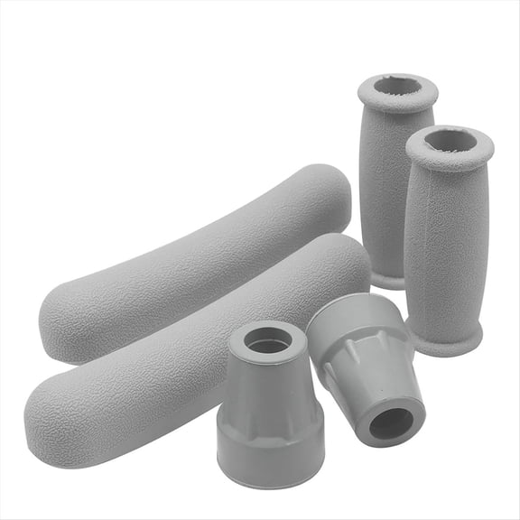 6‑Pack Crutch Replacement Pads Kit, Armpit Supports, Hand Grips & Rubber Tip Feet