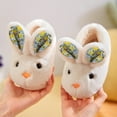 thumbnail image 6 of Generic Toddler Cute Autumn Winter Girls Slippers Flat Bottom Soft Warm Lightweight Comfortable Solid Color Bunny Shape Walking Shoes（18-24 Months White）, 6 of 7