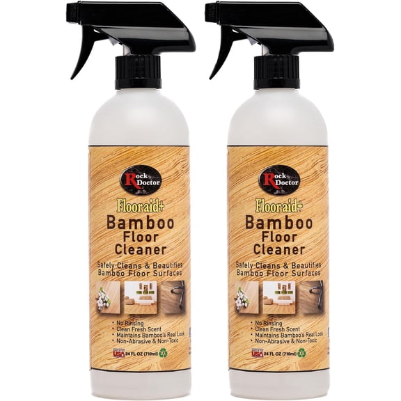 Flooraid  Bamboo Floor Cleaner Spray, 2 Pack, Heavy Duty Non Abrasive Cleaning Solution for Hard Floors, Counters, and Surfaces, Rinse Free