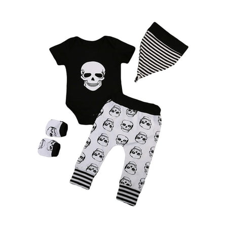

Nokpsedcb Toddler Baby Boy Summer Outfits Clothe Tops Pants 2PCS Set Kids Clothes Black 3-6 Months