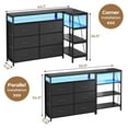 TV Stand Dresser Bedroom for 60 Inch TV with LED Lights & Charging