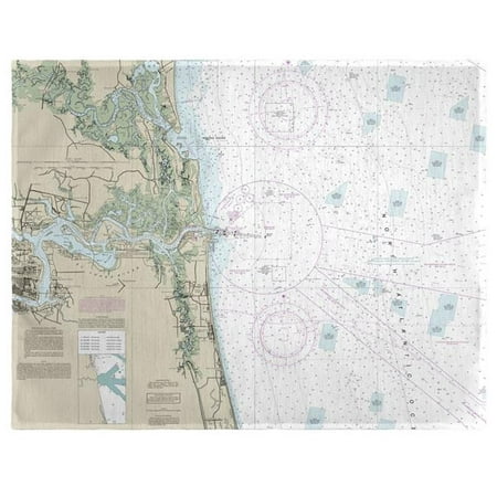 Betsy Drake PM11488JB Jacksonville, FL Nautical Map Place Mat, 14 x 18 in. - Set of (Best Places To Fish In Jacksonville Fl)