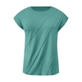 thumbnail image 4 of EHRWE Womens Tops Ladies Spring Summer Solid Color Crew Neck Loose Short Sleeve T Shirt Top Fashion Outfits, 4 of 4