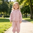 thumbnail image 6 of mgoYE Baby Clothes for Girls Clothes Solid Color Zipper Hoodie and Pants Set Infant Fall Winter Outfits, 6 of 9