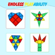 Magnetic Tiles 100 PCS , Educational Magnet BuildingToys, Magnet Puzzles Stacking Blocks for Boys Girls