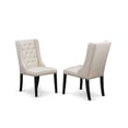 thumbnail image 2 of Boldly Bohemian Dining Table Set Consists of a Kitchen Table anD Linen Fabric Upholstered Chairs with Sturdy Back, Modern Compact Dining Table Set, 2 of 6