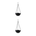 thumbnail image 4 of Macetas colgantes Advancent de metal para interiores y exteriores cesta de flores colgantes negro S 2piezas, 4 of 6