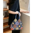 thumbnail image 2 of Kukuzhu Cute Floral Knitted Shoulder Bag Women Fairy Y2k Hobo Bag Crochet Small Hand Woven Beach Mesh Tote Purse, 2 of 8
