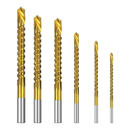 

Tinksky 6pcs Serrated Grooving Cutting Carpenter Spiral Saws Drill Bit Woodworking Tool