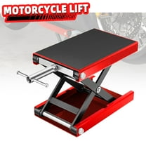 Lafati Motorcycle Lift, 1100 LBS Motorcycle Scissor Lift Jack with Wide Deck & Safety Pin, 3.5"-14.5" Center Hoist Crank Stand, Steel Scissor Jack for Street Bikes, Cruiser Bikes, Touring Motorcycles