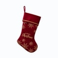 thumbnail image 2 of Yhmxh Velvet Christmas Stocking, 19 Inch Large Xmas Stocking with Golden Snowflake Embroidery & Merry Christmas Lettering, Hanging Plush Cuff Stocking for Fireplace Mantel Christmas Home Decor, 2 of 6