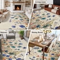 thumbnail image 5 of 5'x7' Area Rugs, Blue Teal Spring Floral Indoor Outdoor Area Rug for Living Room Bedroom, Watercolor Botanical Summer Flowers Washable Bathroom Rugs Kitchen Floor Carpet Mats Home Decor Aesthetic, 5 of 8