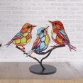 thumbnail image 4 of Adornos de Hierro Con Pájaros Coloridos, Decoración de Pájaros de Metal Vívido Para El Hogar, Oficina, Descritorio, Sala de Estar, Entusiastas del Arte En Vidrio, 4 of 7