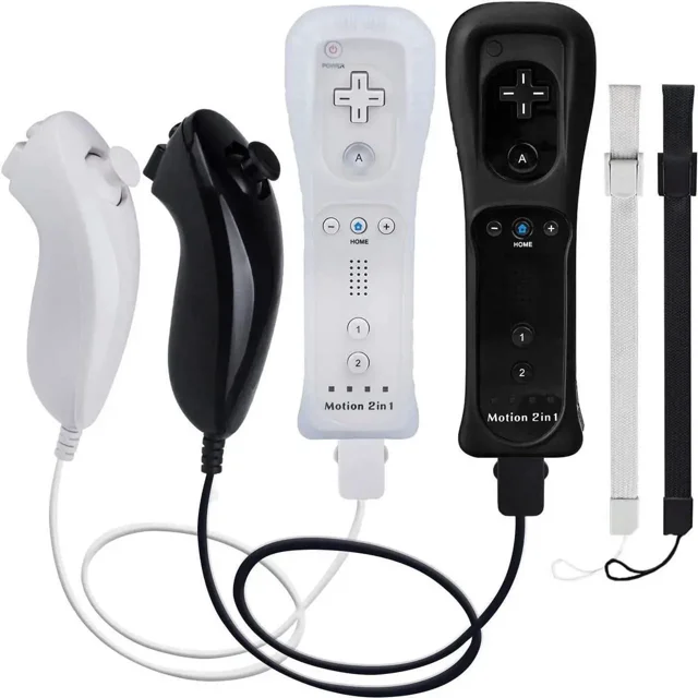 Motion Plus Wii Controllers 2Packs with Nunchucks, Wii Remote Controllers Compatible for wii and Wii U with Built in Motion Plus