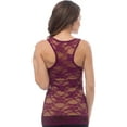 thumbnail image 2 of Sheer Nylon Lace Racerback Tank Top (Small, Dark-Violet), Small, Dark-Violet, 2 of 2