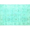 thumbnail image 1 of Ahgly Company Machine Washable Indoor Rectangle Persian Turquoise Blue Traditional Area Rugs, 7' x 10', 1 of 4