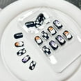 24Pcs Halloween Nails Cute Ghost Press on Nails Short Square Fake Nails
