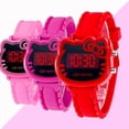 thumbnail image 2 of Reloj electrónico con luz LED y diseño de gato de dibujos animados, de silicona, para adolescentes, para mujeres y estudiantes, 2 of 5