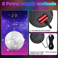 thumbnail image 4 of 3X Rotating Disco Ball Motor Lights with Remote,18 LEDs for 12 16 20 24inch Mirror Ball Rotator(NotIncludedBall),3x Disco Ball Motor Lights 3x remote control 3x USB data cable,Black, 4 of 7