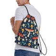 thumbnail image 3 of Kdxio Colorful Mushrooms Print Drawstring Backpack Bag,Waterproof Draw String Back Sack, Gym Drawstring Bags Swim Bag For Unisex, 3 of 9
