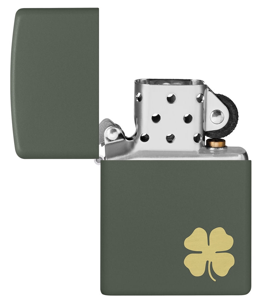 Zippo Graffiti Clover Design High Polish Brass Pocket Lighter